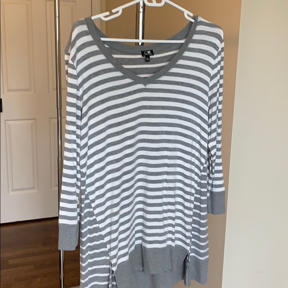Cable and Guage 3/4 sleeve tunic